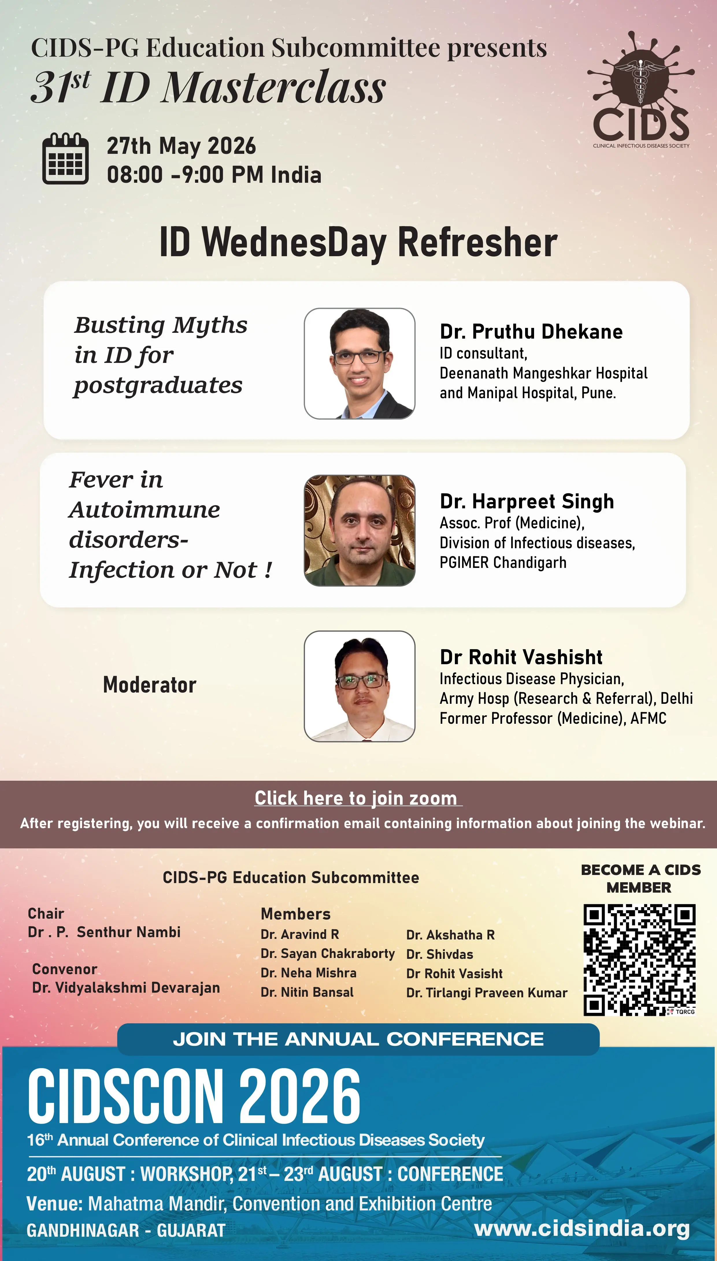 CIDS-PG Education Subcommittee presents 31st ID Masterclass, 27th May 2026